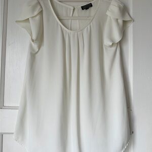 Papermoon Cream Flutter Sleeve Blouse
